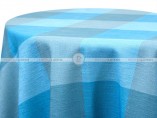 POLY PRINT BIG PLAID TABLE LINEN - SKY BLUE