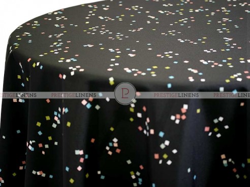 POLY PRINT CONFETTI TABLE LINEN - BLACK