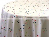 POLY PRINT CONFETTI TABLE LINEN - WHITE