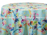 POLY PRINT DROPCLOTH TABLE LINEN - AQUA