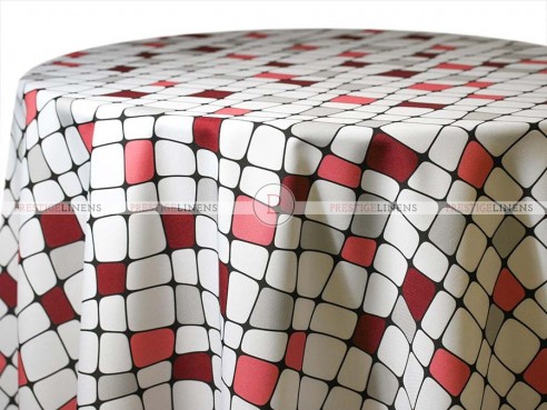 POLY PRINT GRIDLOCK TABLE LINEN - RED