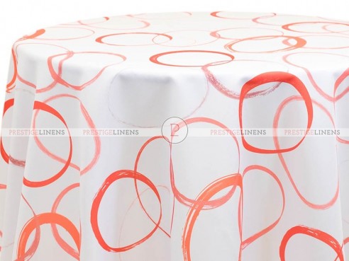 POLY PRINT GRUNGE CIRCULAR TABLE LINEN - CORAL