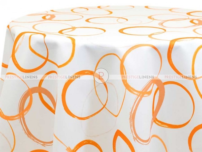 POLY PRINT GRUNGE CIRCULAR TABLE LINEN - TANGERINE