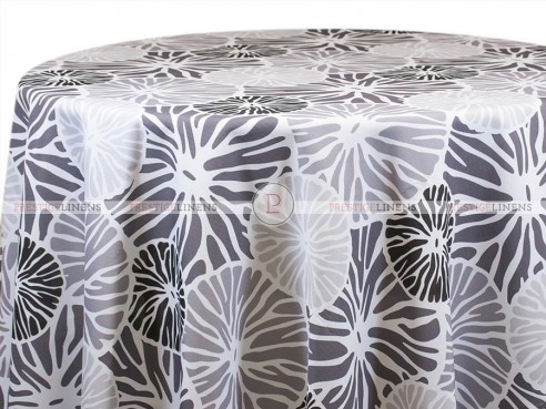 POLY PRINT LILY PADS TABLE LINEN - CHARCOAL