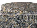 POLY PRINT MEDALLION TABLE LINEN - BLACK GOLD