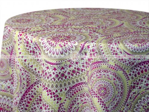 POLY PRINT MEDALLION TABLE LINEN - CITRON