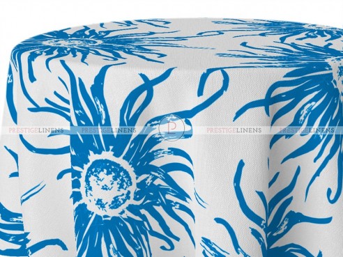 POLY PRINT WILDFLOWER TABLE LINEN - COBALT