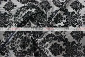 Flocking Damask Taffeta Pillow Cover - Charcoal/Black