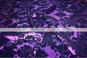 Flocking Damask Taffeta Pillow Cover - Purple/Black