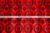 Flocking Damask Taffeta Pillow Cover - Red/Black