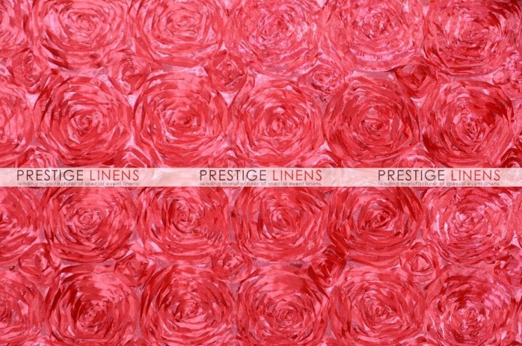 Rosette Satin Pillow Cover - Coral