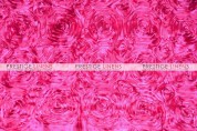 Rosette Satin Pillow Cover - Hot Pink