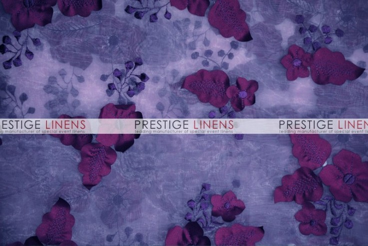 Applique Organza Table Linen - Plum