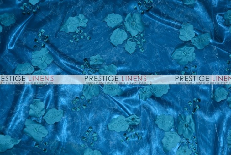 Applique Organza Table Linen - Teal