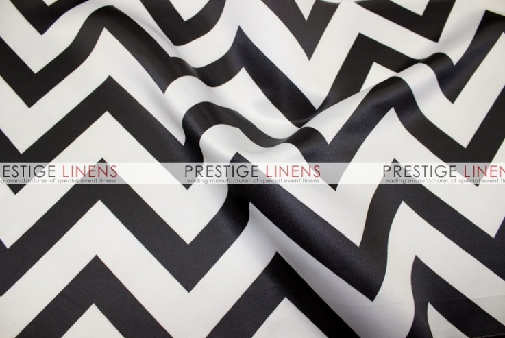 Chevron Print Lamour Table Linen - Black