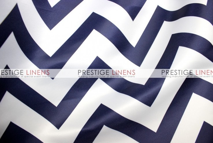 Chevron Print Lamour Table Linen - Navy