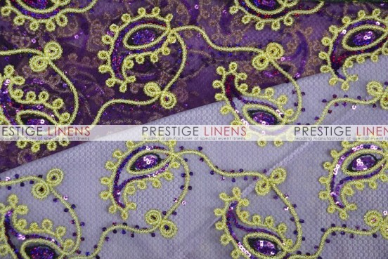 Coco Paisley Table Linen - Plum