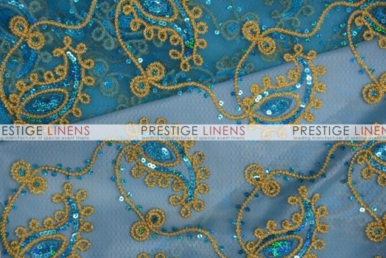 Coco Paisley Table Linen - Turquoise