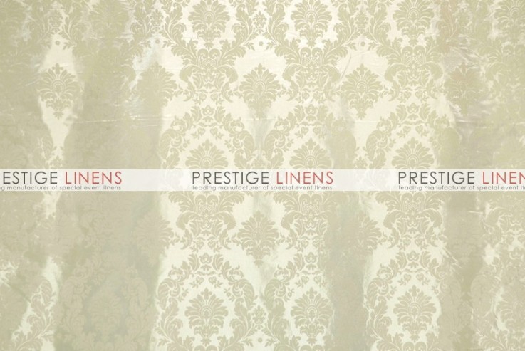 Flocking Damask Taffeta Table Linen - Ivory/Ivory