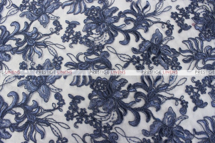 Giselle Net Embroidery Table Linen - Navy
