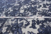 Giselle Net Embroidery Table Linen - Navy