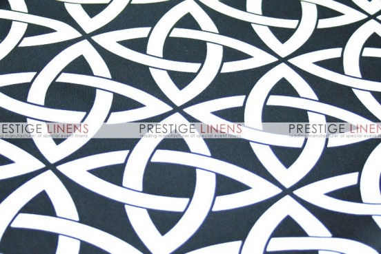 Infinity Print Poly Table Linen - Black