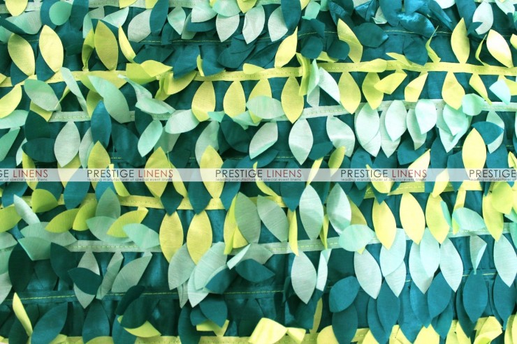 Leaf Petal Taffeta Table Linen - Multi Teal
