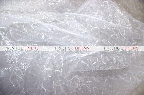 Organza Swirl Table Linen - 126 White