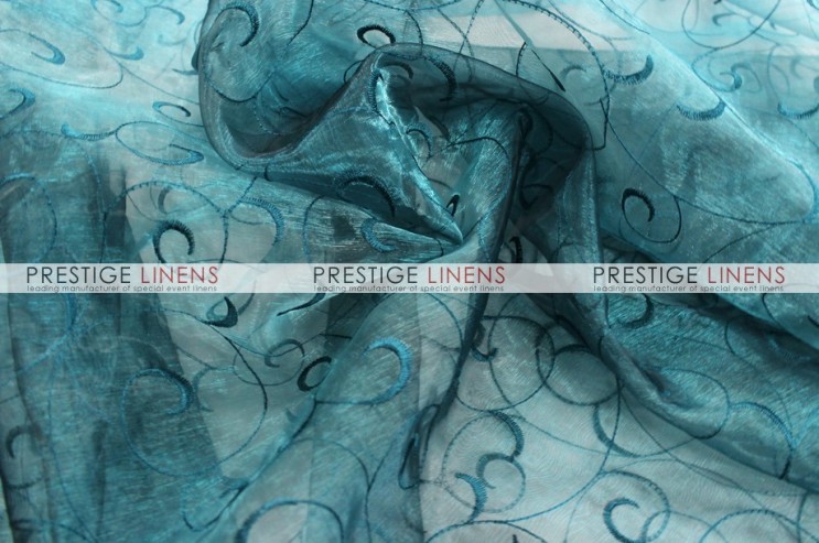 Organza Swirl Table Linen - 738 Teal