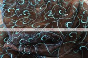 Organza Swirl Table Linen - Brown/Aqua