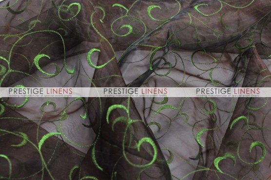 Organza Swirl Table Linen - Brown/Dk Lime