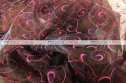 Organza Swirl Table Linen - Brown/Fuchsia