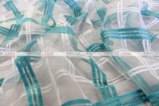 Plaid Sheer Table Linen - Aqua/White