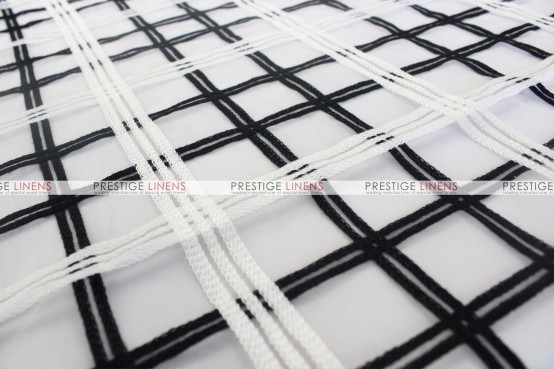 Plaid Sheer Table Linen - Black/White