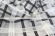 Plaid Sheer Table Linen - Black/White