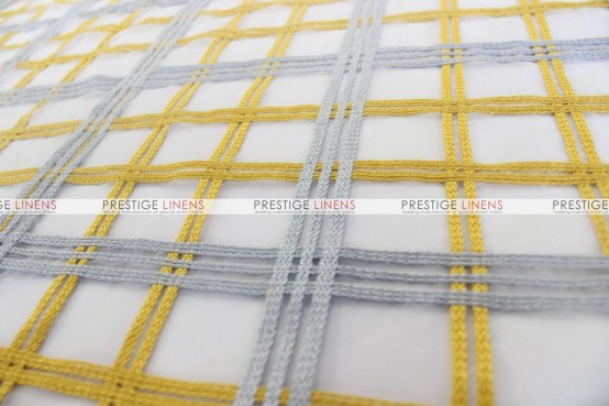 Plaid Sheer Table Linen - Gold/Silver