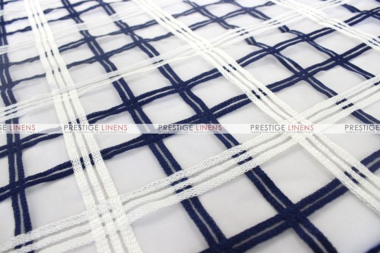 Plaid Sheer Table Linen - Navy/White