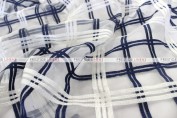 Plaid Sheer Table Linen - Navy/White