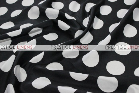 Polka Dot Print Charmeuse Table Linen - Black/White
