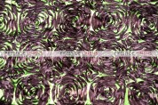 Rosette Satin Table Linen - Brown/Lime