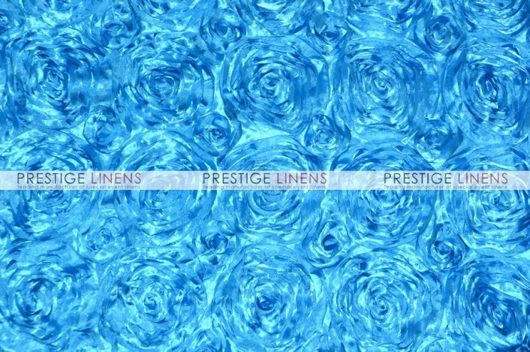 Rosette Satin Table Linen - Turquoise