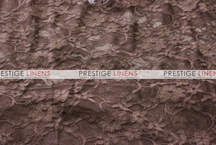 Victorian Stretch Lace Table Linen - Chocolate