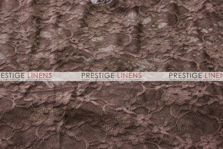 Victorian Stretch Lace Table Linen - Chocolate