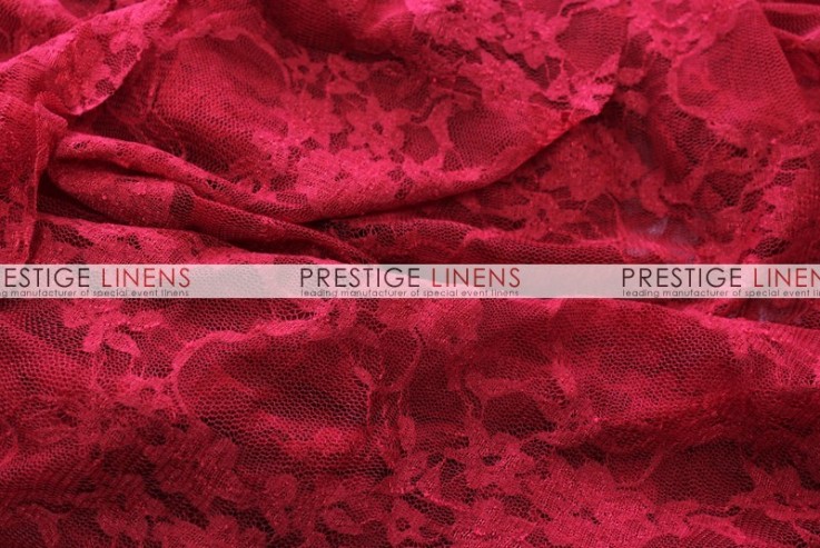 Victorian Stretch Lace Table Linen - Cranberry