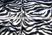 Zebra Print Charmeuse Table Linen - White