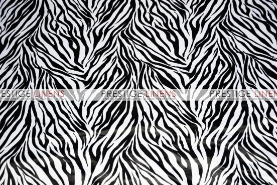 Zebra Print Lamour Table Linen - White