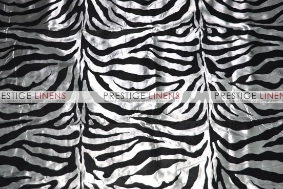 Flocking Zebra Taffeta Table Runner - Charcoal