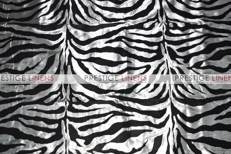Flocking Zebra Taffeta Table Runner - Charcoal