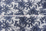 Giselle Net Embroidery Table Runner - Navy