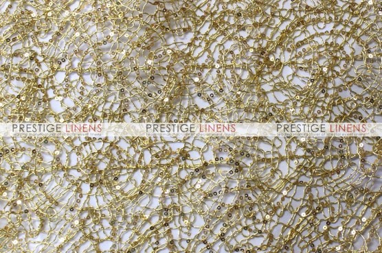 Metallic Chain Lace Table Runner - Gold